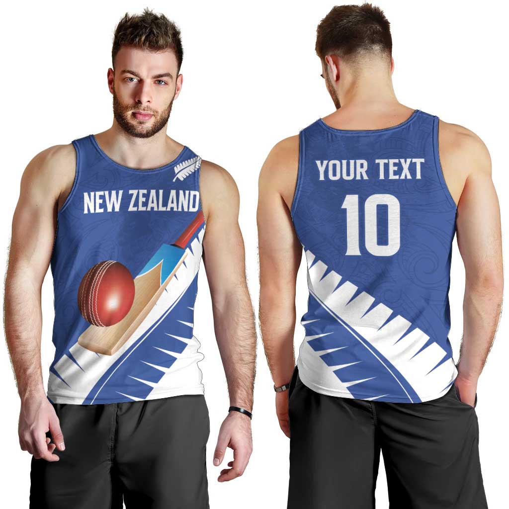 Custom New Zealand Cricket Men Tank Top Kiwi Birds Haka Dance Blue Fern Sporty Style