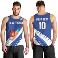 Custom New Zealand Cricket Men Tank Top Kiwi Birds Haka Dance Blue Fern Sporty Style