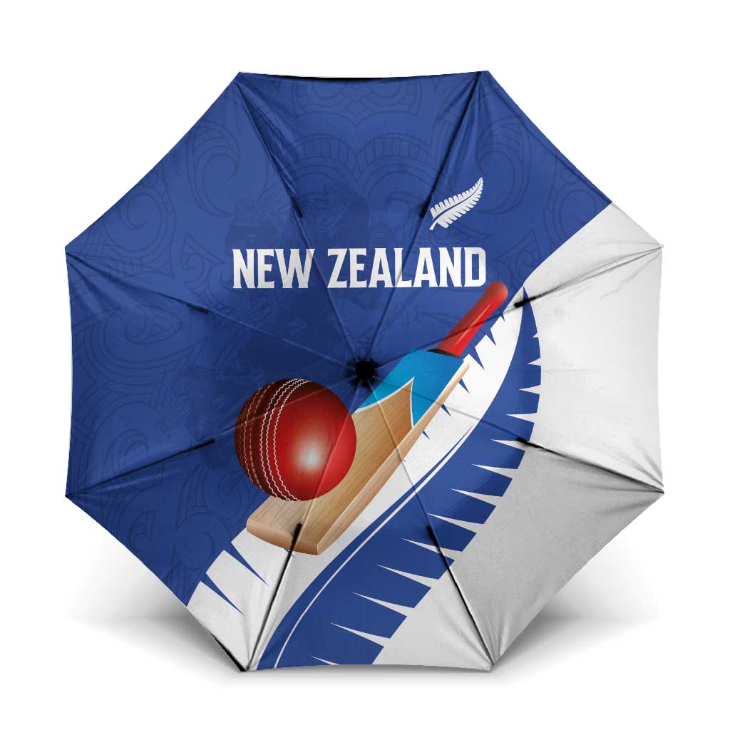 New Zealand Cricket Umbrella Kiwi Birds Haka Dance Blue Fern Sporty Style