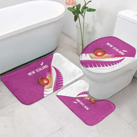 New Zealand Cricket Bathroom Set Kiwi Birds Haka Dance Pink Fern Sporty Style