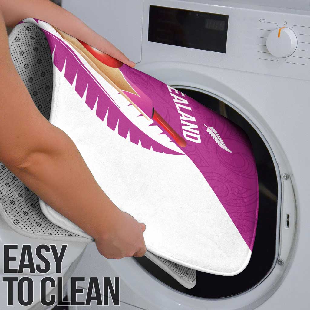 New Zealand Cricket Bathroom Set Kiwi Birds Haka Dance Pink Fern Sporty Style