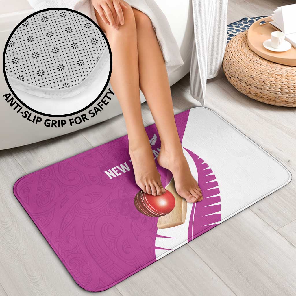 New Zealand Cricket Bathroom Set Kiwi Birds Haka Dance Pink Fern Sporty Style