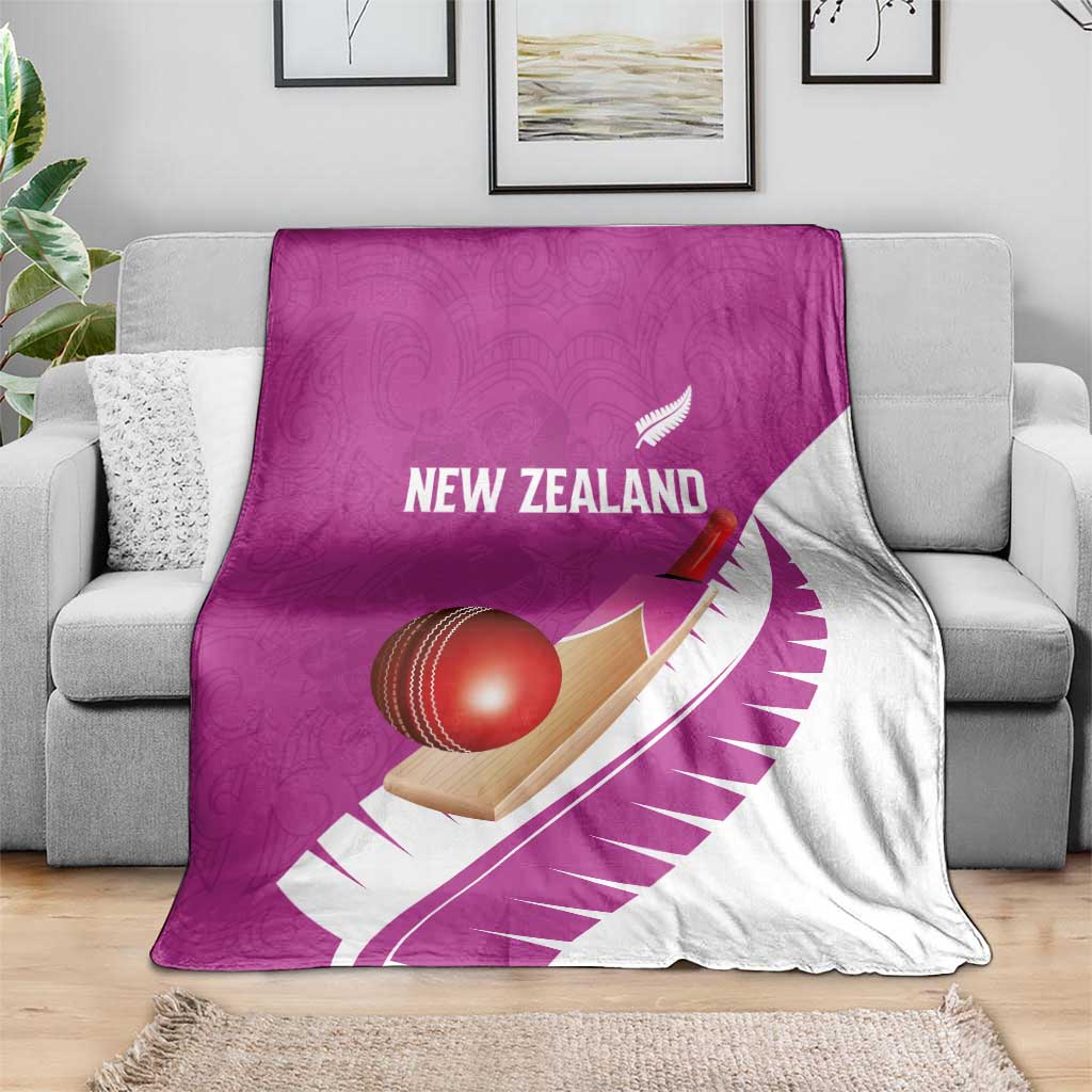 New Zealand Cricket Blanket Kiwi Birds Haka Dance Pink Fern Sporty Style