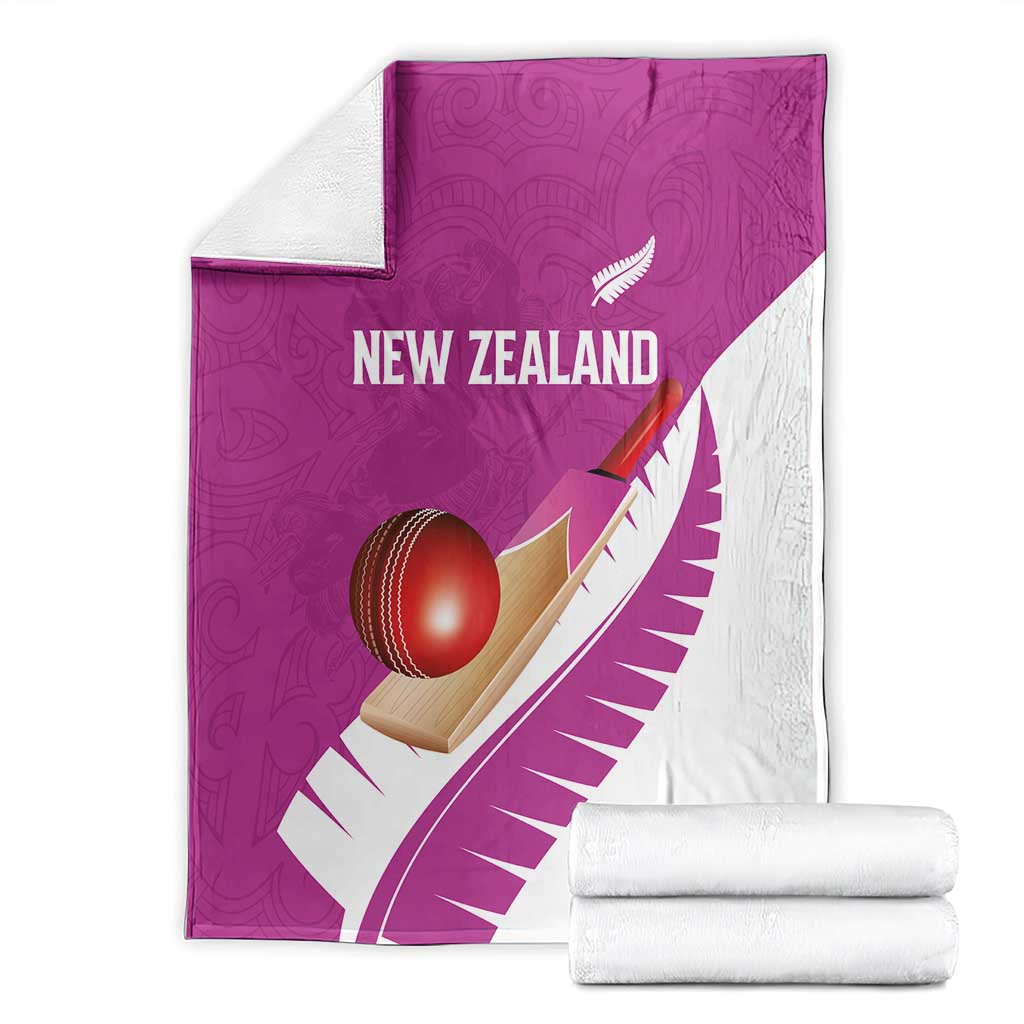 New Zealand Cricket Blanket Kiwi Birds Haka Dance Pink Fern Sporty Style