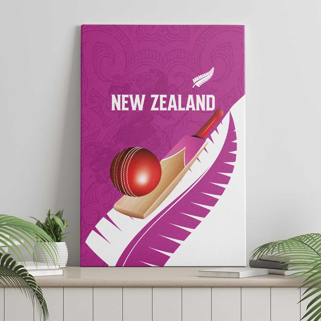 New Zealand Cricket Canvas Wall Art Kiwi Birds Haka Dance Pink Fern Sporty Style