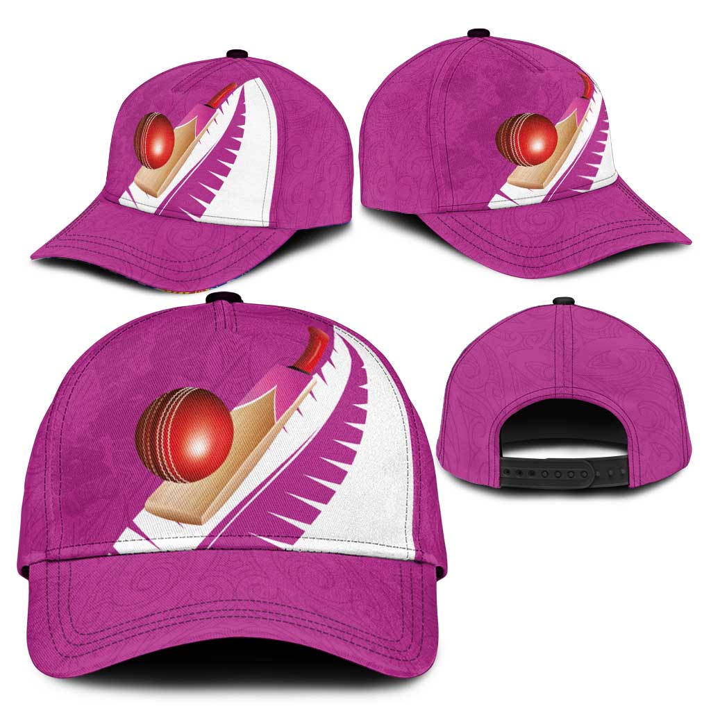 New Zealand Cricket Classic Cap Kiwi Birds Haka Dance Pink Fern Sporty Style