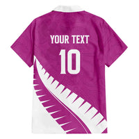 Custom New Zealand Cricket Family Matching Short Sleeve Bodycon Dress and Hawaiian Shirt Kiwi Birds Haka Dance Pink Fern Sporty Style LT03 - Polynesian Pride