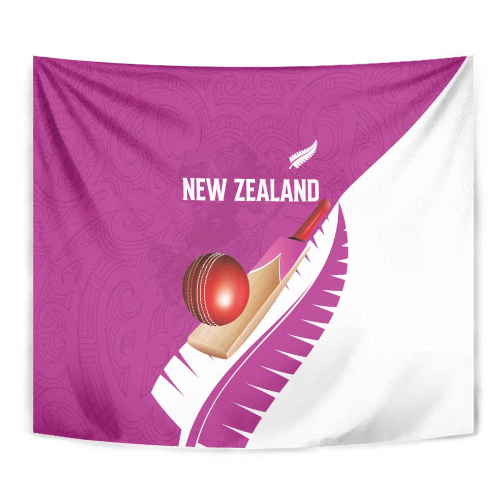 New Zealand Cricket Tapestry Kiwi Birds Haka Dance Pink Fern Sporty Style