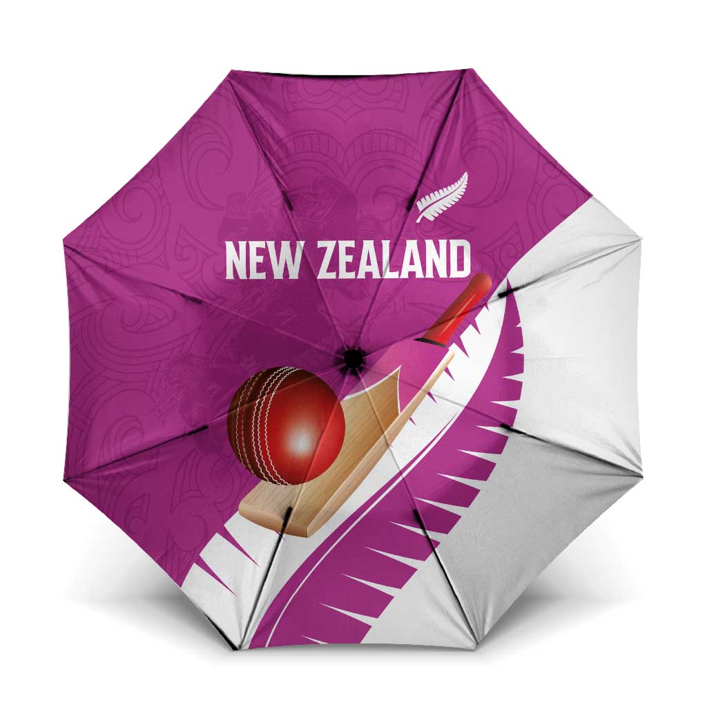 New Zealand Cricket Umbrella Kiwi Birds Haka Dance Pink Fern Sporty Style