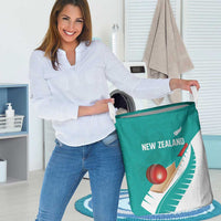 New Zealand Cricket Laundry Basket Kiwi Birds Haka Dance Turquoise Fern Sporty Style