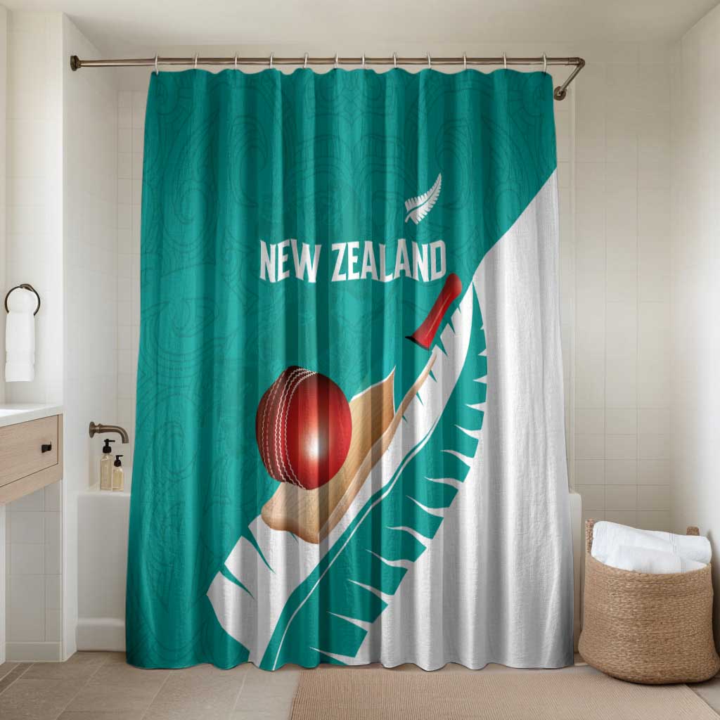 New Zealand Cricket Bathroom Set Kiwi Birds Haka Dance Turquoise Fern Sporty Style