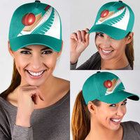 New Zealand Cricket Classic Cap Kiwi Birds Haka Dance Turquoise Fern Sporty Style