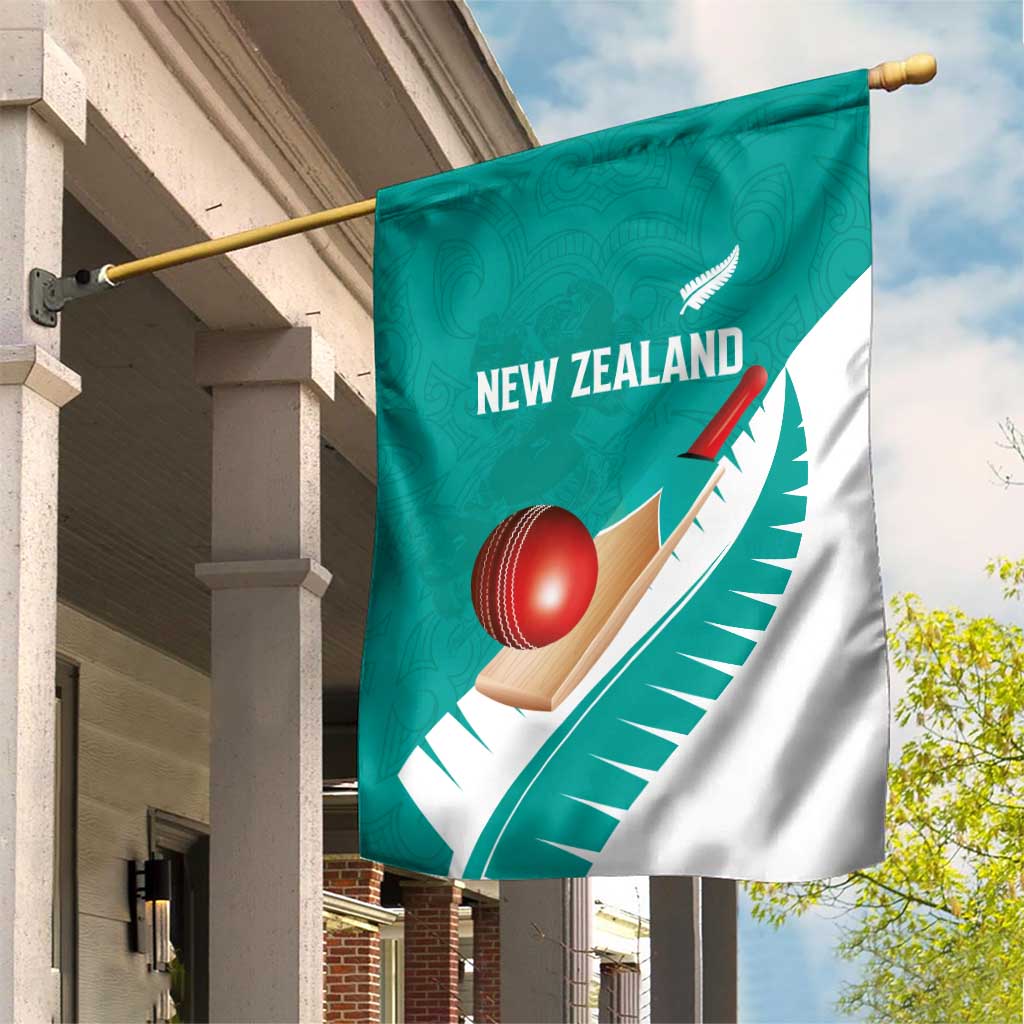 New Zealand Cricket Garden Flag Kiwi Birds Haka Dance Turquoise Fern Sporty Style