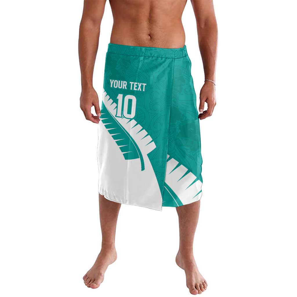 Custom New Zealand Cricket Lavalava Kiwi Birds Haka Dance Turquoise Fern Sporty Style
