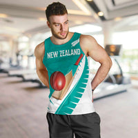 Custom New Zealand Cricket Men Tank Top Kiwi Birds Haka Dance Turquoise Fern Sporty Style