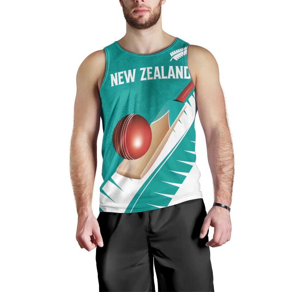 Custom New Zealand Cricket Men Tank Top Kiwi Birds Haka Dance Turquoise Fern Sporty Style