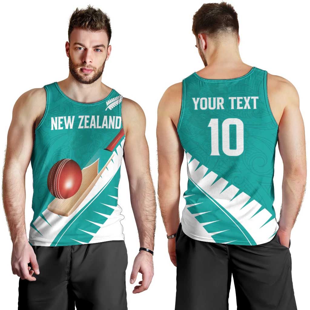 Custom New Zealand Cricket Men Tank Top Kiwi Birds Haka Dance Turquoise Fern Sporty Style