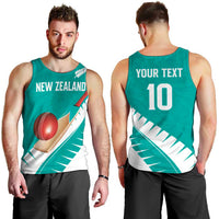 Custom New Zealand Cricket Men Tank Top Kiwi Birds Haka Dance Turquoise Fern Sporty Style