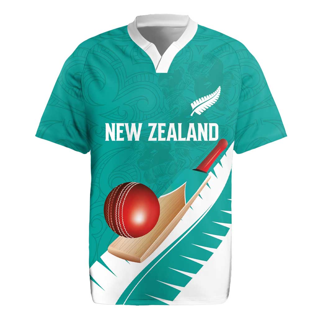 Custom New Zealand Cricket Rugby Jersey Kiwi Birds Haka Dance Turquoise Fern Sporty Style LT03 Turquoise - Polynesian Pride