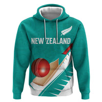 Custom New Zealand Cricket Zip Hoodie Kiwi Birds Haka Dance Turquoise Fern Sporty Style LT03 Pullover Hoodie Turquoise - Polynesian Pride