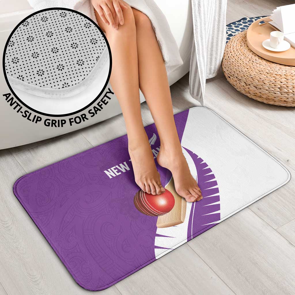 New Zealand Cricket Bathroom Set Kiwi Birds Haka Dance Purple Fern Sporty Style