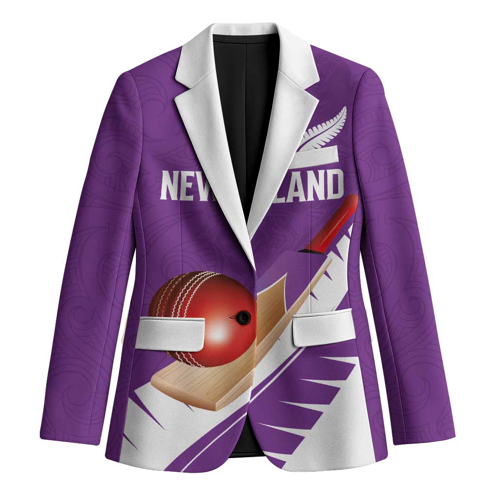 Custom New Zealand Cricket Blazer Kiwi Birds Haka Dance Purple Fern Sporty Style