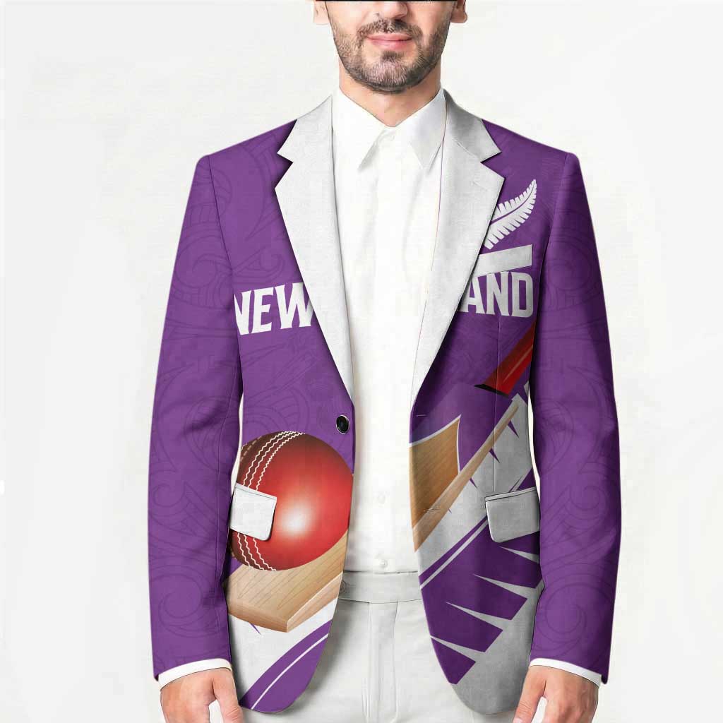 Custom New Zealand Cricket Blazer Kiwi Birds Haka Dance Purple Fern Sporty Style