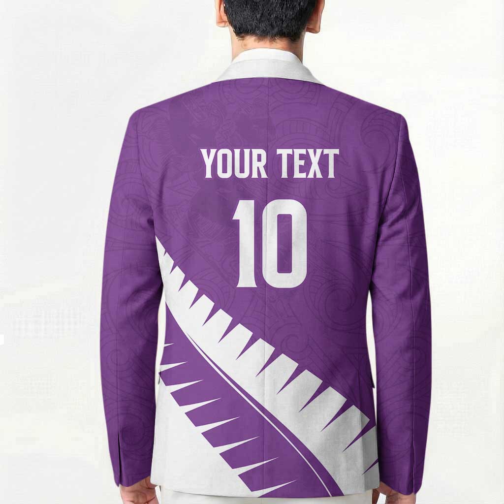 Custom New Zealand Cricket Blazer Kiwi Birds Haka Dance Purple Fern Sporty Style