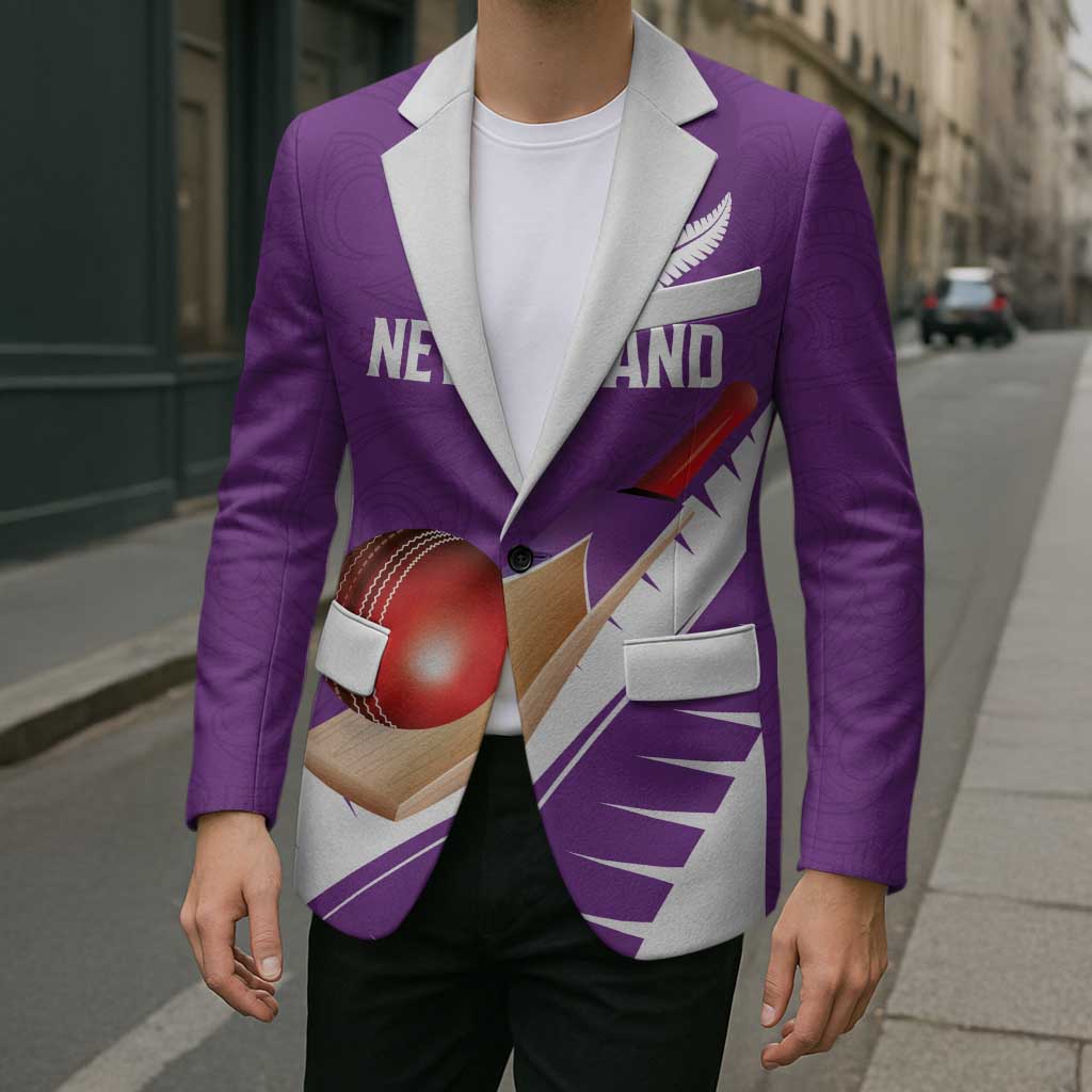 Custom New Zealand Cricket Blazer Kiwi Birds Haka Dance Purple Fern Sporty Style