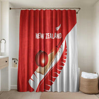 New Zealand Cricket Bathroom Set Kiwi Birds Haka Dance Red Fern Sporty Style
