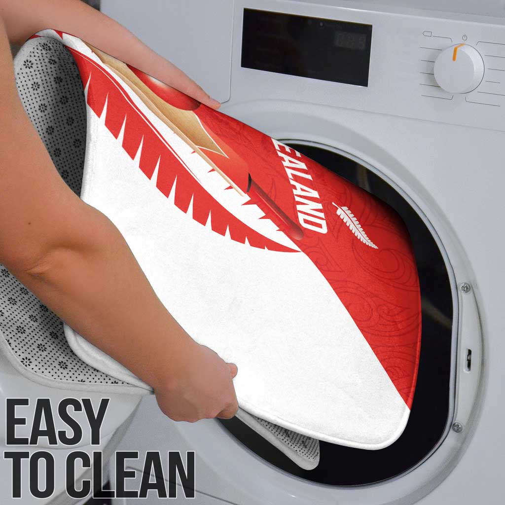 New Zealand Cricket Bathroom Set Kiwi Birds Haka Dance Red Fern Sporty Style