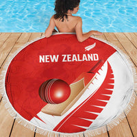 New Zealand Cricket Beach Blanket Kiwi Birds Haka Dance Red Fern Sporty Style