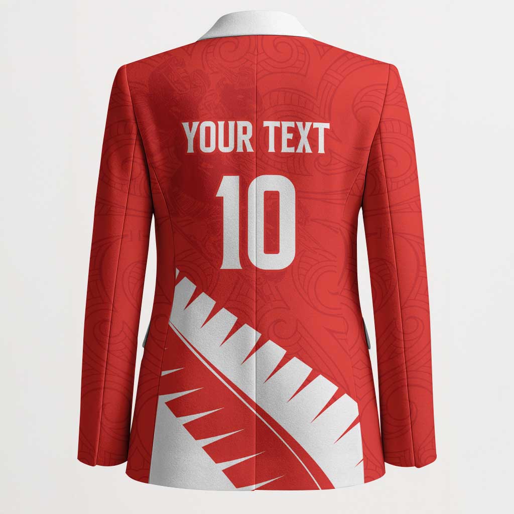 Custom New Zealand Cricket Blazer Kiwi Birds Haka Dance Red Fern Sporty Style