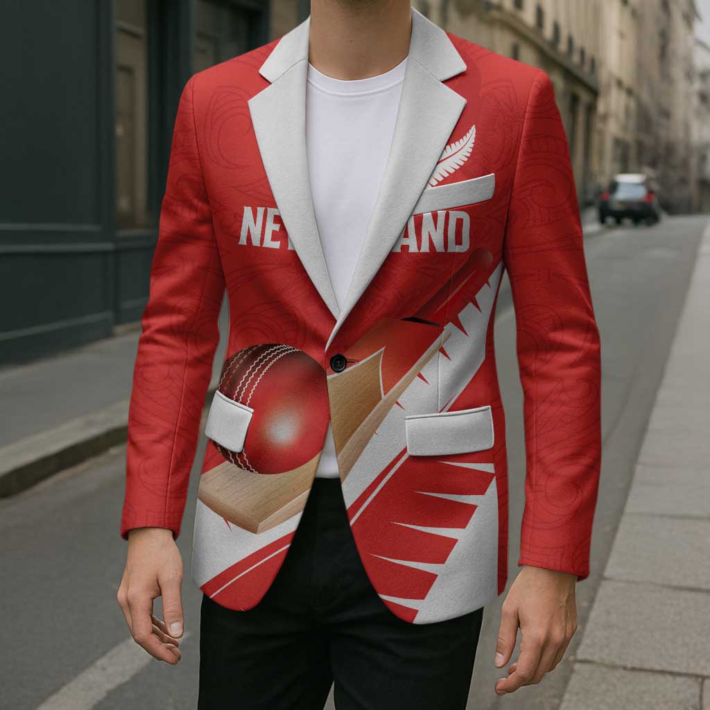 Custom New Zealand Cricket Blazer Kiwi Birds Haka Dance Red Fern Sporty Style