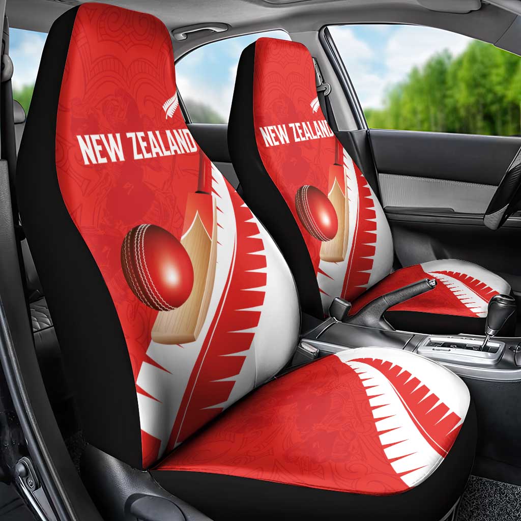 New Zealand Cricket Car Seat Cover Kiwi Birds Haka Dance Red Fern Sporty Style