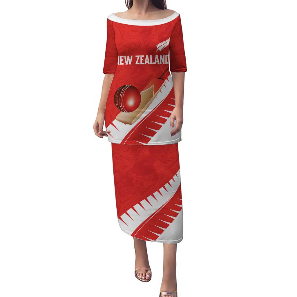 Custom New Zealand Cricket Family Matching Puletasi and Hawaiian Shirt Kiwi Birds Haka Dance Red Fern Sporty Style