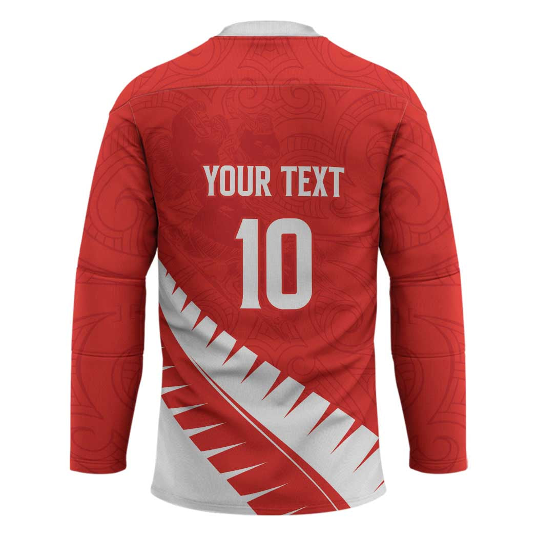 Custom New Zealand Cricket Hockey Jersey Kiwi Birds Haka Dance Red Fern Sporty Style