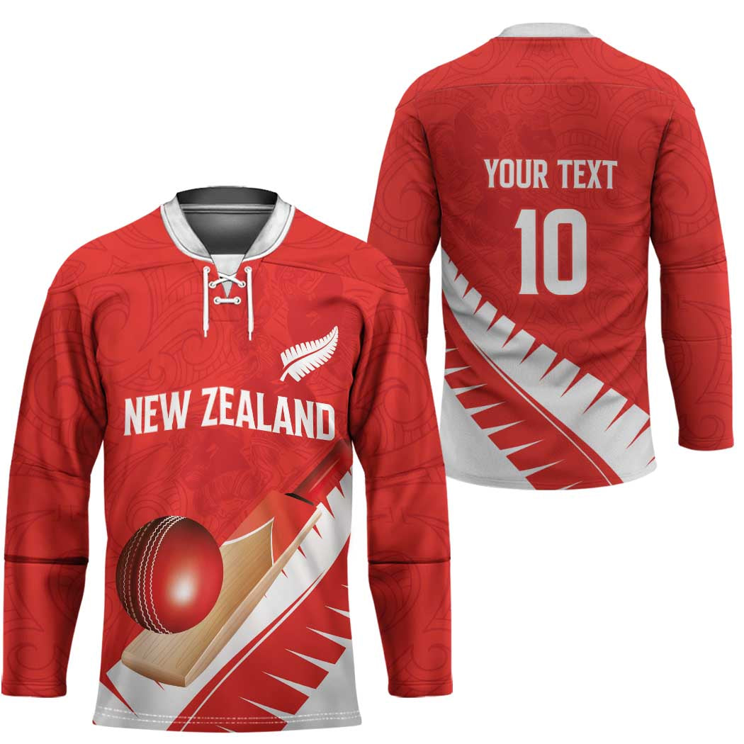 Custom New Zealand Cricket Hockey Jersey Kiwi Birds Haka Dance Red Fern Sporty Style