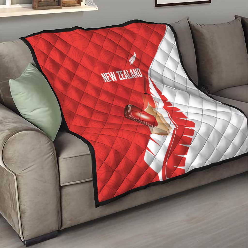 New Zealand Cricket Quilt Kiwi Birds Haka Dance Red Fern Sporty Style