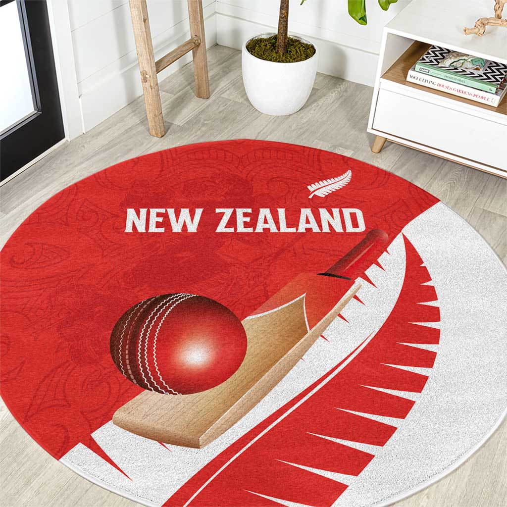 New Zealand Cricket Round Carpet Kiwi Birds Haka Dance Red Fern Sporty Style