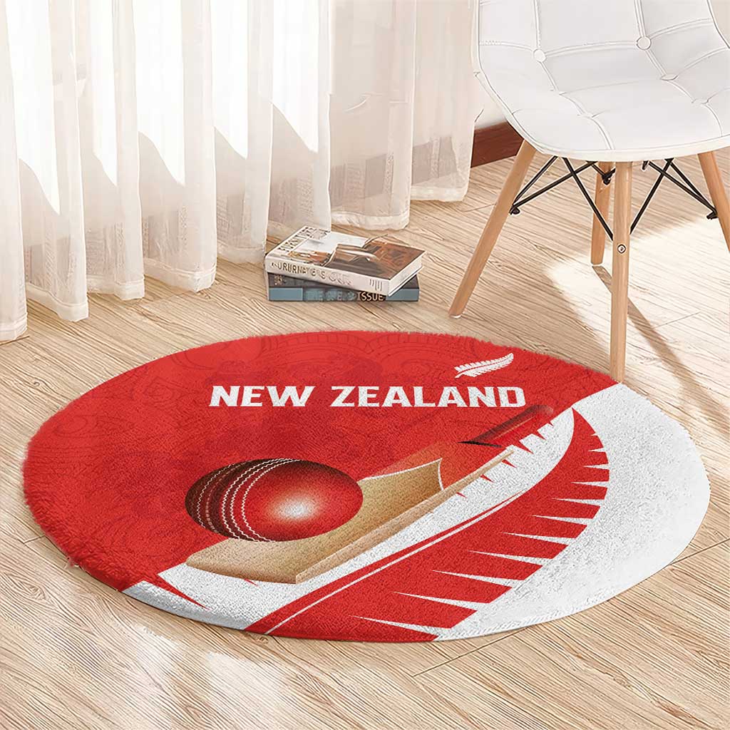 New Zealand Cricket Round Carpet Kiwi Birds Haka Dance Red Fern Sporty Style