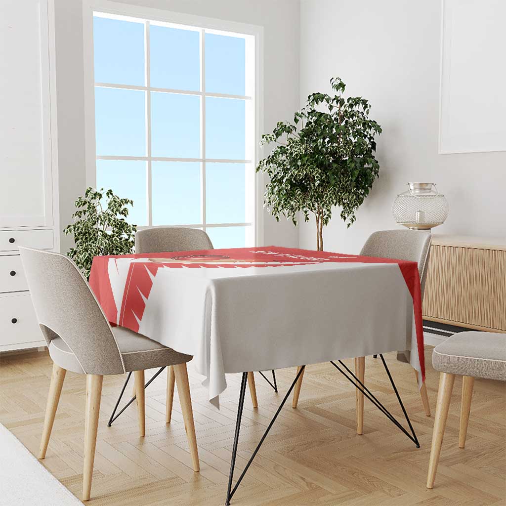 New Zealand Cricket Tablecloth Kiwi Birds Haka Dance Red Fern Sporty Style