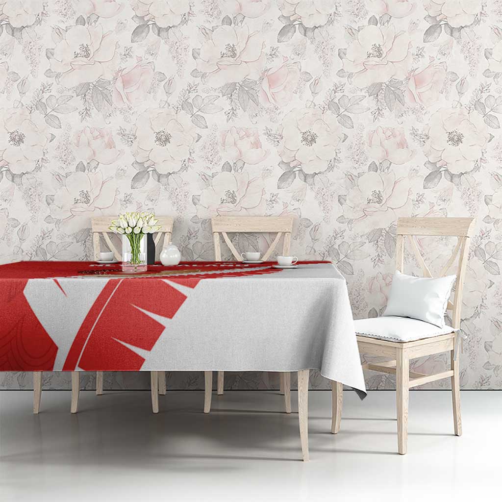 New Zealand Cricket Tablecloth Kiwi Birds Haka Dance Red Fern Sporty Style