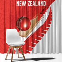 New Zealand Cricket Window Curtain Kiwi Birds Haka Dance Red Fern Sporty Style