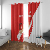 New Zealand Cricket Window Curtain Kiwi Birds Haka Dance Red Fern Sporty Style