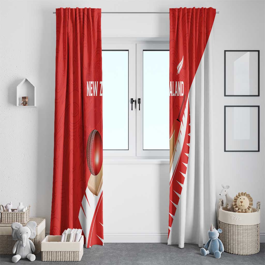 New Zealand Cricket Window Curtain Kiwi Birds Haka Dance Red Fern Sporty Style