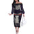 New Zealand Hei Tiki Family Matching Off Shoulder Long Sleeve Dress and Hawaiian Shirt Maori Purple Papua Shell Pattern LT03 Mom's Dress Purple - Polynesian Pride