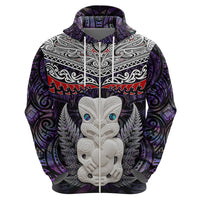 New Zealand Hei Tiki Hoodie Maori Purple Papua Shell Pattern LT03 - Polynesian Pride