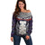 New Zealand Hei Tiki Off Shoulder Sweater Maori Purple Papua Shell Pattern LT03 Women Purple - Polynesian Pride