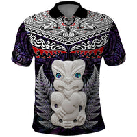 New Zealand Hei Tiki Polo Shirt Maori Purple Papua Shell Pattern LT03 Purple - Polynesian Pride